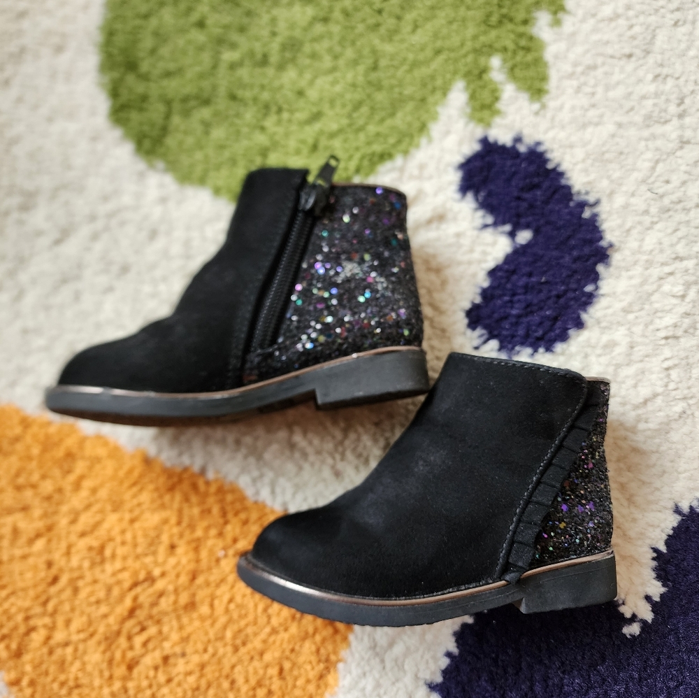 Harper Canyon Black Glitter Girls Boot 6 M